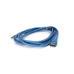 Дата кабель USB 2.0 AM/AF 3.0m ferrite transparent blue Voltronic (YT-AM/AF-3.0TBL)