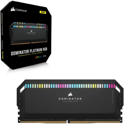 Модуль пам'яті для комп'ютера DDR5 32GB (2x16GB) 7200 MHz Dominator Platinum RGB Black Corsair (CMT32GX5M2X7200C34)