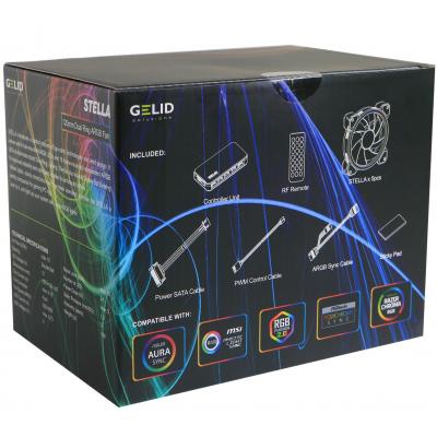 Кулер для корпуса Gelid Solutions AMBER 5 ARGB Combo Bundle ( 5 вентиляторов ) (RF-RGB-MP-01)
