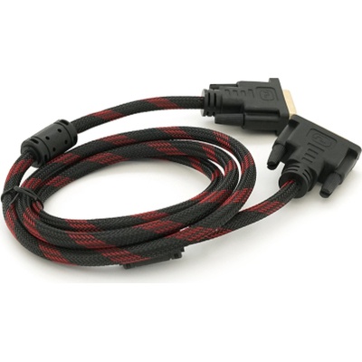 Кабель мультимедійний DVI M to DVI M 1.5m 24+1pin black/red Merlion (YT-DVI(M)/(M)NY/RD-1.5m)