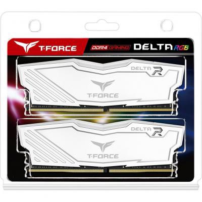 Модуль памяти для компьютера DDR4 16GB (2x8GB) 3600 MHz T-Force Delta White RGB Team (TF4D416G3600HC18JDC01)