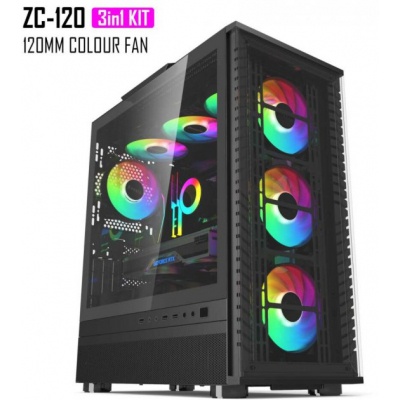 Кулер для корпуса Zezzio ZC-120 SRGB 3 in 1 Ki
