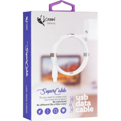 Дата кабель USB Type-C to Type-C KZ-UC001 Super White Krazi (00000079677)