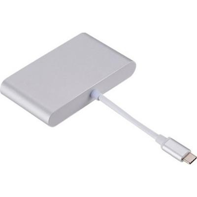 Концентратор Dynamode USB3.1 Type-C to 1хHDMI, 1хRJ-45, 1хUSB 3.0, 1хUSB Type-C Fe (Multiport USB 3.1 Type-C to HDMI-RJ45)