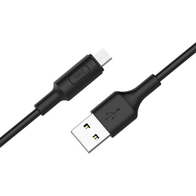 Дата кабель USB 2.0 AM to Micro 5P 1.0m 2A PVC X25 black HOCO (6957531080121)