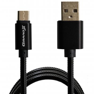 Дата кабель USB 2.0 AM to Type-C 1.0m Black Grand-X (MC-01B)