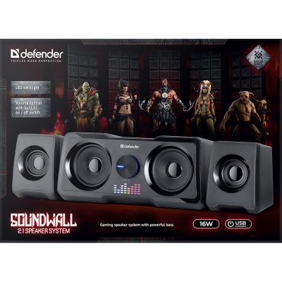 Акустична система Defender Soundwall USB Black (65214)