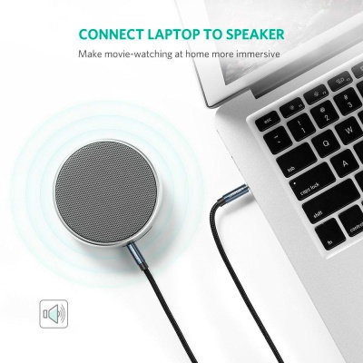 Кабель мультимедійний 3.5mm M to 3.5mm M 2.0m AV112 blue UGREEN (10687)