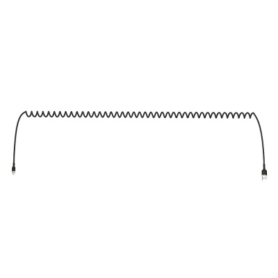 Дата кабель USB 2.0 AM to Lightning 1.0m spiral black ColorWay (CW-CBUL051-BK)