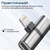 Перехідник Lightning M to 2xLightning F Audiо + Charge Promate (ihinge-lt.grey)