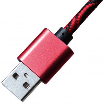 Дата кабель Grand-X USB - micro USB, Cu, 1.5A, Red/Blac, 1m (FM05RB)