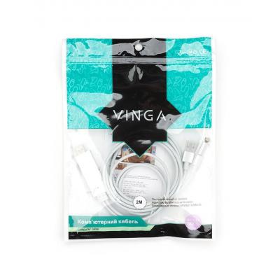 Кабель мультимедийный HDMI to Lighting+MicroUSB+Type-C 2m Vinga (MobileTV-01)