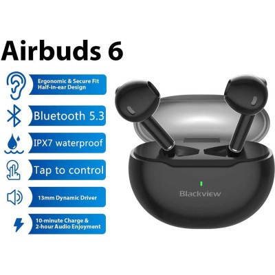Навушники Blackview AirBuds 6 Black (6931548308423)