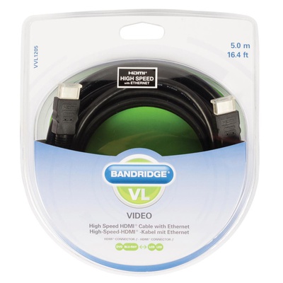 Кабель мультимедийный HDMI to HDMI 5.0m Bandridge (VVL1205)
