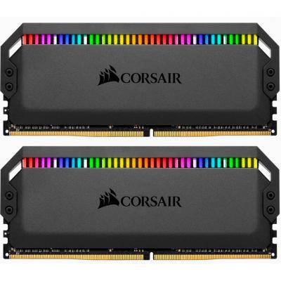 Модуль памяти для компьютера DDR4 16GB (2x8GB) 3600 MHz Dominator Platinum RGB Black CORSAIR (CMT16GX4M2C3600C18)