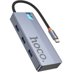 Концентратор HOCO USB-C to HDMI+PD+3xUSB3.0 HB50 Deep Space Gray (6942007647298)