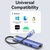 Концентратор Vention USB 3.0 to USB 3.0x3/RJ45/Type-C Hub Blue Aluminum Alloy 5-in-1 (TGFSB)