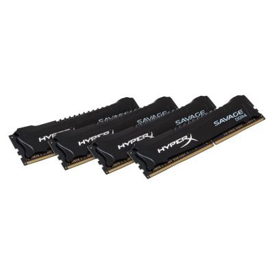 Модуль памяти для компьютера DDR4 16GB (4x4GB) 2133 MHz HyperX Savage Black Kingston (HX421C13SBK4/16)