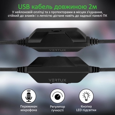 Навушники Vertux Blitz 7.1 USB Black (blitz.black)