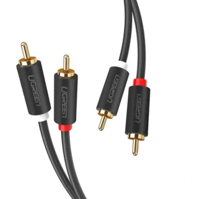 Кабель мультимедійний 2xRCA M to 2xRCA M 1.0m AV104 black Ugreen (30747)