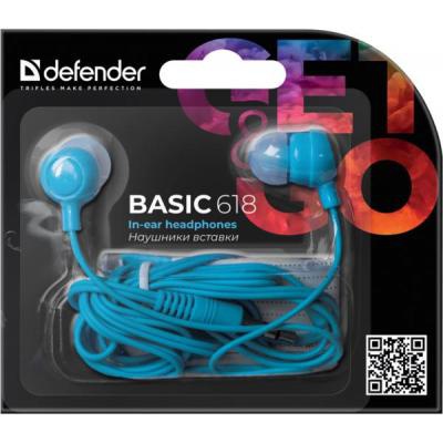 Наушники Defender Basic 618 Blue (63628)