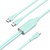 Дата кабель USB-C to 2xUSB-C 1.5m 5.0A Silicone Type Green Vention (CTMGG)
