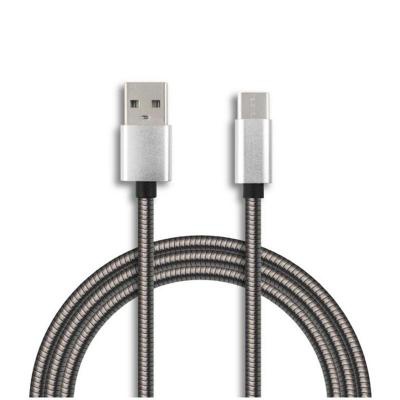 Дата кабель USB 2.0 AM to Micro 5P 1m stainless steel gray Vinga (VCPDCMSSJ1GR)