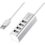 Концентратор HOCO USB 2.0 to 4xUSB Line machine HB1 Silver (6957531038146)