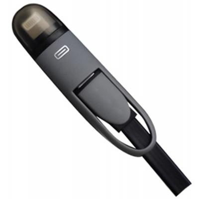 Дата кабель USB 2.0 AM to Lightning + Micro 5P 0.25m black XoKo (SC-201-BK)