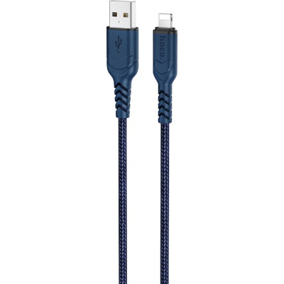Дата кабель USB 2.0 AM to Lightning 1.0m 2.4A nylon X59 blue HOCO (6931474744883)