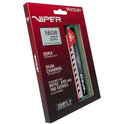 Модуль памяти для компьютера DDR4 16GB (2x8GB) 2400 MHz Viper Elite Red Patriot (PVE416G240C5KRD)