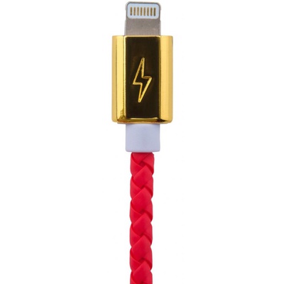 Дата кабель LogicPower USB 2.0 -> Lightning 1м R (кож. плетение) красный /Retail (5127)
