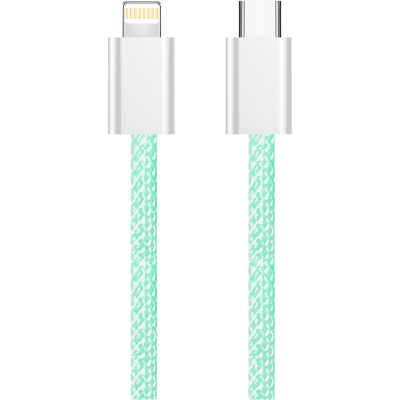 Дата кабель USB-C to Lightning 1.0m 27W green ColorWay (CW-CBPDCL061-G)