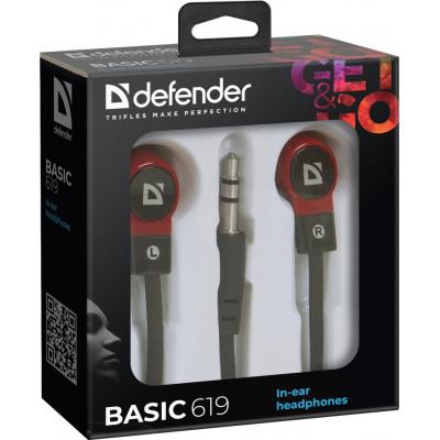 Навушники Defender Basic 619 Black-Red (63619)