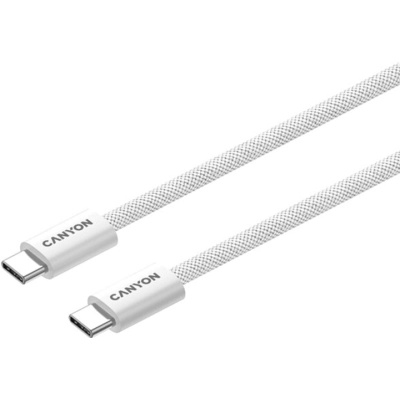 Дата кабель USB-C to USB-C 1.0m 60W Magnet Braided White Canyon (CND-CCMG60AB15W)