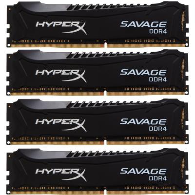 Модуль памяти для компьютера DDR4 32GB (4x8GB) 3000 MHz HyperX Savage Black Kingston (HX430C15SBK4/32)