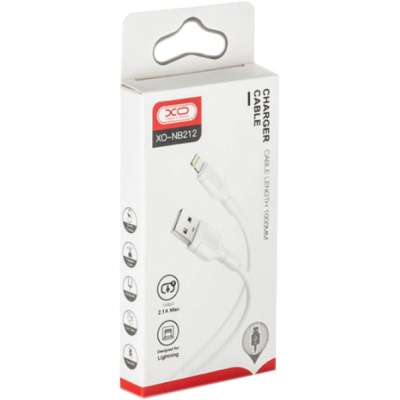 Дата кабель USB 2.0 AM to Lightning 1.0m NB212 2.1A White XO (XO-NB212i-WH)