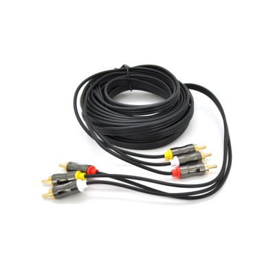 Кабель мультимедійний 3xRCA M to 3xRCA M 5.0m black VEGGIEG (YT-AV304)