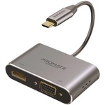 Перехідник USB-C to HDMI/VGA mediahub-c2.grey Promate (mediahub-c2.grey)
