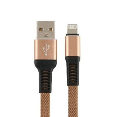 Дата кабель USB 2.0 AM to Lightning 1m flat nylon brown Vinga (VCPDCLFNB1BR)