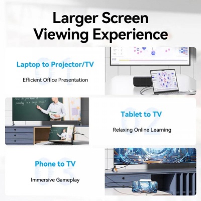 Кабель мультимедійний USB-C to HDMI M 2.0m 4K 60Hz black Vention (CRIBH)