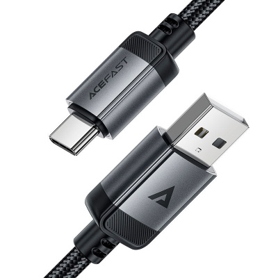 Дата кабель USB 2.0 AM to Type-C 1.2m 3.0A (18W) C20-04 aluminum alloy Black Acefast (6974316283782)
