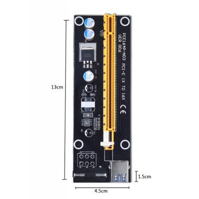 Райзер Dynamode PCI-E x1 to 16x 60cm USB 3.0 Cable SATA to 4Pin IDE Molex Po (RX-riser-006)