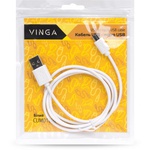 Дата кабель USB 2.0 AM to Micro 5P 1.0m Rainbow M White Vinga (CUM0100WH)