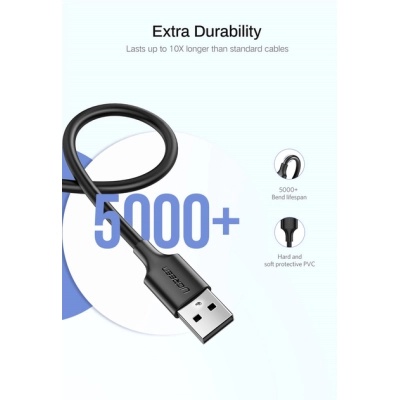 Дата кабель USB 2.0 AM to Micro 5P 0.5m 2A US289 black Ugreen (60135)