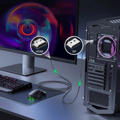 Кабель мультимедійний DisplayPort M to DisplayPort M 3.0m V1.2 4K60Hz 2K144Hz 1080P240Hz black Ugreen (25491)