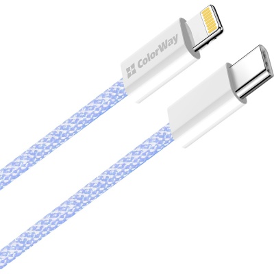 Дата кабель USB-C to Lightning 1.0m 27W purple ColorWay (CW-CBPDCL061-PU)