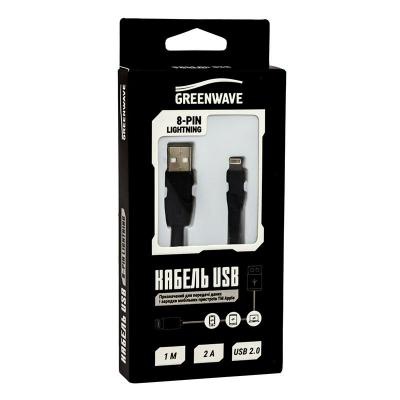 Дата кабель Greenwave DC-IP-102LR, USB 2.0 -> Lightning, Black (R0014159)