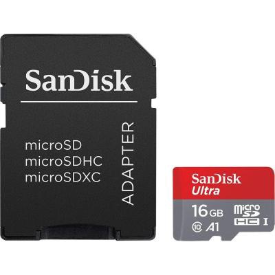 Карта памяти SANDISK 16GB microSDHC class 10 UHS-I A1 Ultra (SDSQUAR-016G-GN6IA)