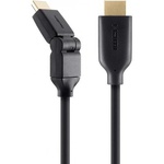 Кабель мультимедийный HDMI to HDMI 2.0m High Speed w/Ethernet 2м, 180 degree angle Belkin (F3Y026BT2M)